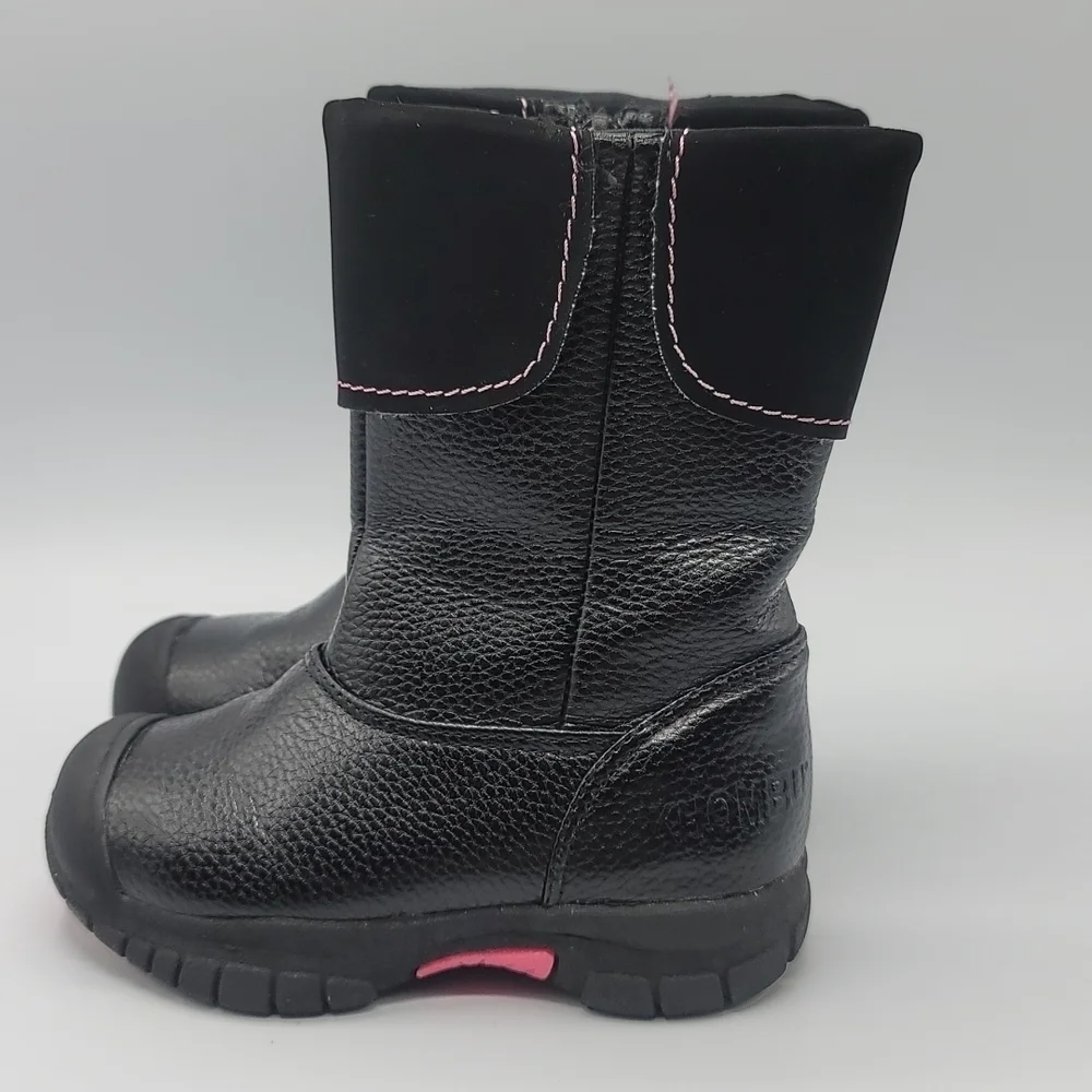 Khombu girls boots size 8 color black and pink